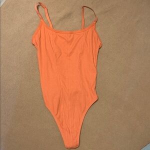 Orange Spaghetti Strap Bodysuit